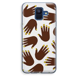 CaseCompany Hands dark: Samsung Galaxy A6 (2018) Transparant Hoesje