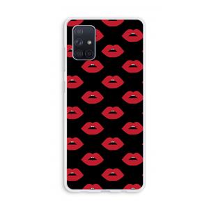 CaseCompany Lips: Galaxy A71 Transparant Hoesje