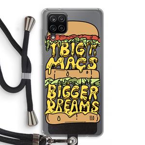 CaseCompany Big Macs Bigger Dreams: Samsung Galaxy A12 Transparant Hoesje met koord