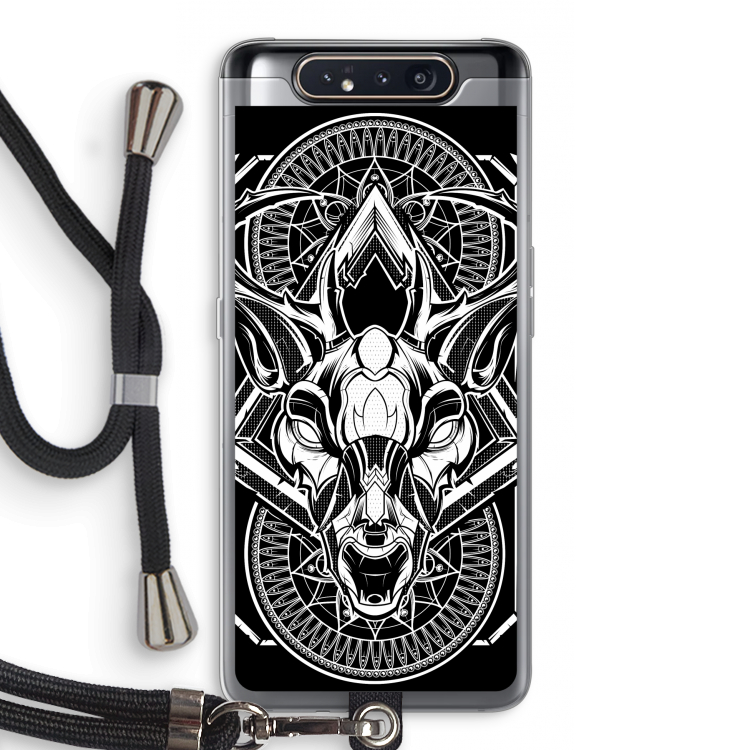 CaseCompany Oh Deer: Samsung Galaxy A80 Transparant Hoesje met koord