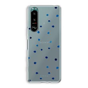 CaseCompany Blauwe stippen: Sony Xperia 5 III Transparant Hoesje