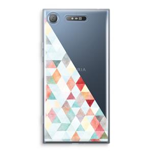 CaseCompany Gekleurde driehoekjes pastel: Sony Xperia XZ1 Transparant Hoesje