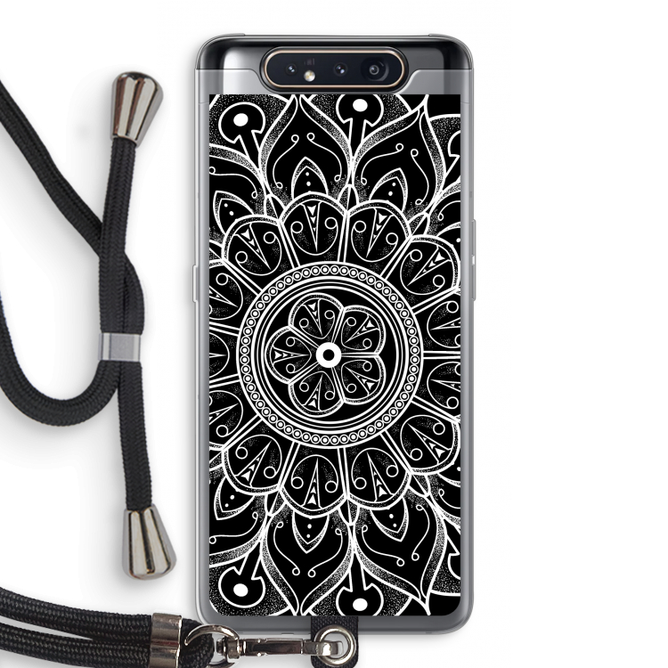CaseCompany Roses Are Red: Samsung Galaxy A80 Transparant Hoesje met koord