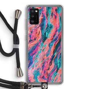 CaseCompany Electric Times: Samsung Galaxy A41 Transparant Hoesje met koord