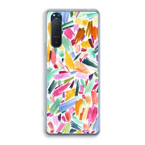 CaseCompany Watercolor Brushstrokes: Sony Xperia 5 II Transparant Hoesje
