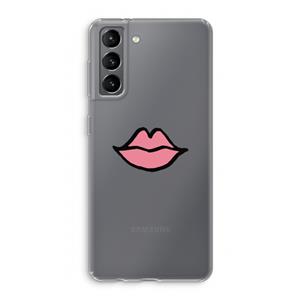 CaseCompany Kusje: Samsung Galaxy S21 Transparant Hoesje
