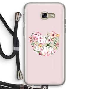 CaseCompany GRL PWR Flower: Samsung Galaxy A5 (2017) Transparant Hoesje met koord