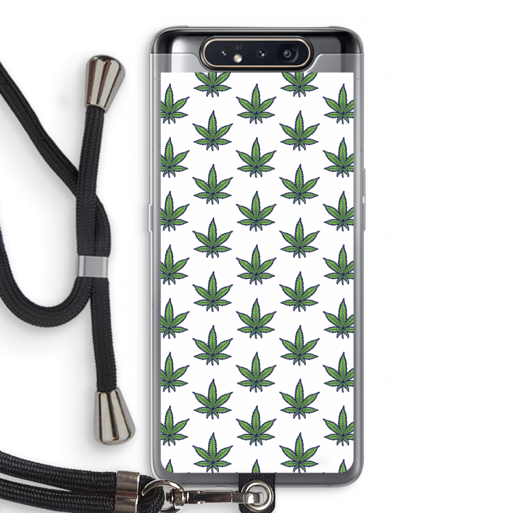 CaseCompany Weed: Samsung Galaxy A80 Transparant Hoesje met koord