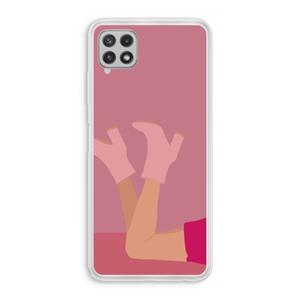 CaseCompany Pink boots: Samsung Galaxy A22 4G Transparant Hoesje