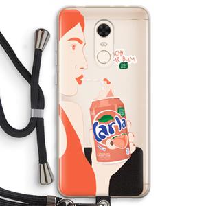 CaseCompany Peach please!: Xiaomi Redmi 5 Transparant Hoesje met koord