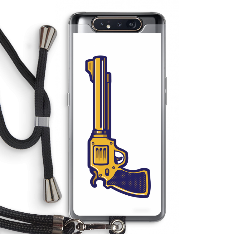 CaseCompany Pew Pew Pew: Samsung Galaxy A80 Transparant Hoesje met koord