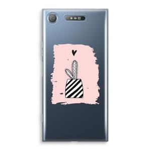 CaseCompany Zwart-wit cactus: Sony Xperia XZ1 Transparant Hoesje