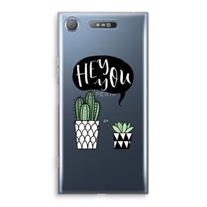 CaseCompany Hey you cactus: Sony Xperia XZ1 Transparant Hoesje