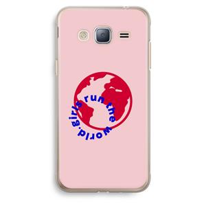 CaseCompany Run The World: Samsung Galaxy J3 (2016) Transparant Hoesje