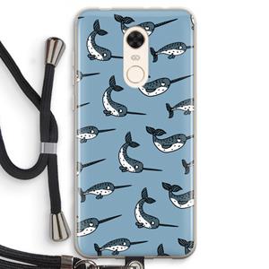 CaseCompany Narwhal: Xiaomi Redmi 5 Transparant Hoesje met koord