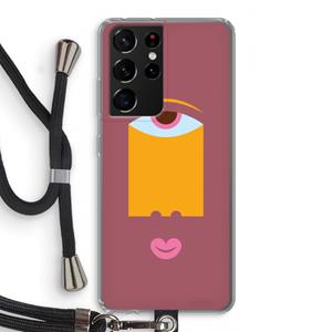CaseCompany Mono V: Samsung Galaxy S21 Ultra Transparant Hoesje met koord