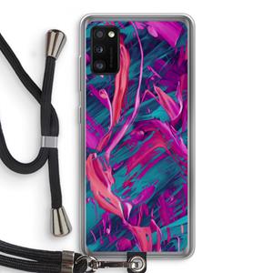 CaseCompany Pink Clouds: Samsung Galaxy A41 Transparant Hoesje met koord