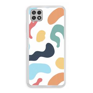 CaseCompany Memphis Shapes Blue: Samsung Galaxy A22 4G Transparant Hoesje