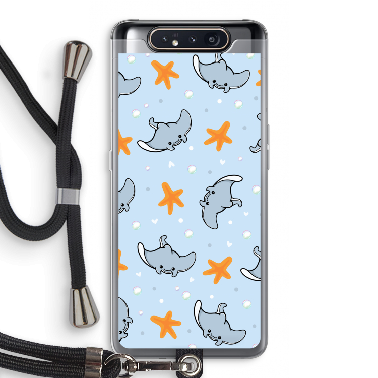 CaseCompany Manta: Samsung Galaxy A80 Transparant Hoesje met koord