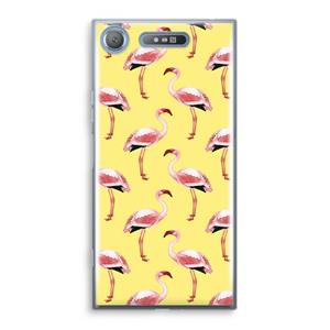 CaseCompany Flamingo's geel: Sony Xperia XZ1 Transparant Hoesje