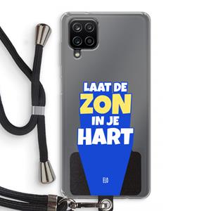 CaseCompany Laat de zon in je hart: Samsung Galaxy A12 Transparant Hoesje met koord