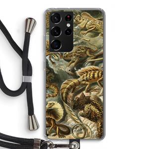 CaseCompany Haeckel Lacertilia: Samsung Galaxy S21 Ultra Transparant Hoesje met koord