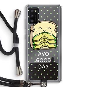 CaseCompany Avo Good Day: Samsung Galaxy A41 Transparant Hoesje met koord