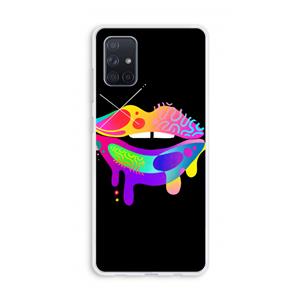 CaseCompany Lip Palette: Galaxy A71 Transparant Hoesje