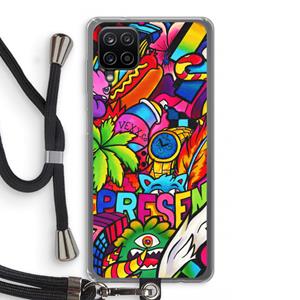 CaseCompany Represent: Samsung Galaxy A12 Transparant Hoesje met koord