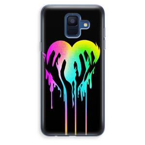 CaseCompany Hold My Heart: Samsung Galaxy A6 (2018) Transparant Hoesje