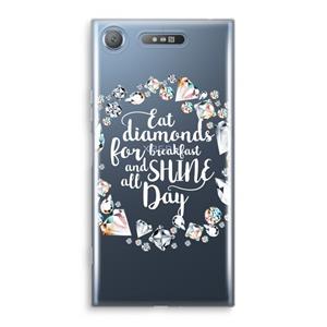 CaseCompany Diamonds: Sony Xperia XZ1 Transparant Hoesje