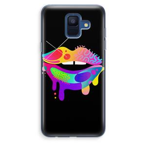 CaseCompany Lip Palette: Samsung Galaxy A6 (2018) Transparant Hoesje