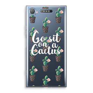 CaseCompany Cactus quote: Sony Xperia XZ1 Transparant Hoesje