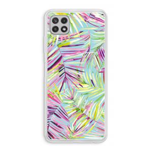CaseCompany Tropical Palms Blue: Samsung Galaxy A22 4G Transparant Hoesje