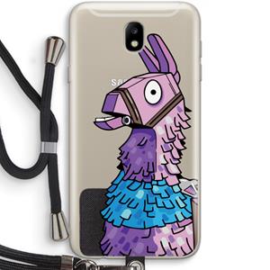 CaseCompany Lama: Samsung Galaxy J7 (2017) Transparant Hoesje met koord