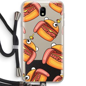 CaseCompany Hamburger: Samsung Galaxy J7 (2017) Transparant Hoesje met koord