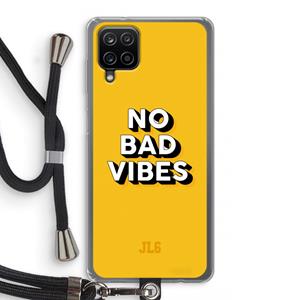 CaseCompany No Bad Vibes: Samsung Galaxy A12 Transparant Hoesje met koord