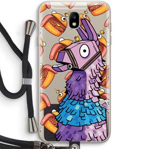 CaseCompany Loot Burger: Samsung Galaxy J7 (2017) Transparant Hoesje met koord
