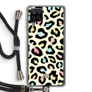 CaseCompany Leopard pattern: Samsung Galaxy A12 Transparant Hoesje met koord