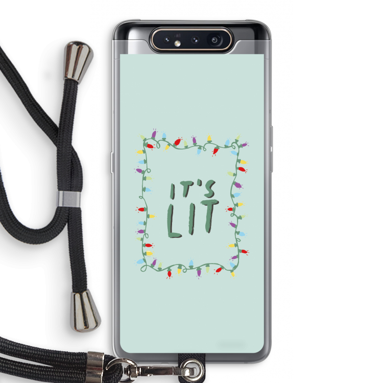 CaseCompany It's Lit: Samsung Galaxy A80 Transparant Hoesje met koord