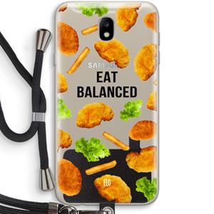 CaseCompany Eat Balanced: Samsung Galaxy J7 (2017) Transparant Hoesje met koord
