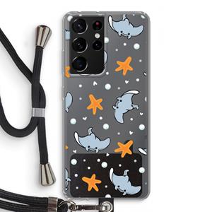 CaseCompany Manta: Samsung Galaxy S21 Ultra Transparant Hoesje met koord