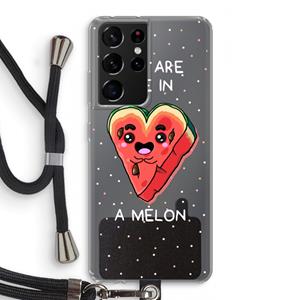 CaseCompany One In A Melon: Samsung Galaxy S21 Ultra Transparant Hoesje met koord