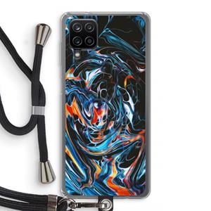 CaseCompany Black Unicorn: Samsung Galaxy A12 Transparant Hoesje met koord