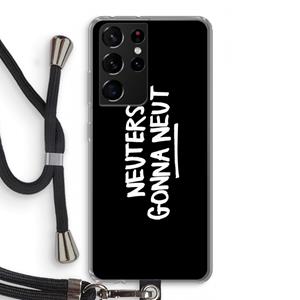 CaseCompany Neuters (zwart): Samsung Galaxy S21 Ultra Transparant Hoesje met koord