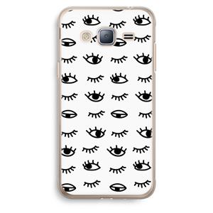 CaseCompany Eye pattern #2: Samsung Galaxy J3 (2016) Transparant Hoesje
