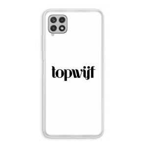 CaseCompany Topwijf Wit: Samsung Galaxy A22 4G Transparant Hoesje