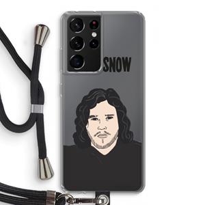CaseCompany Let It Snow: Samsung Galaxy S21 Ultra Transparant Hoesje met koord