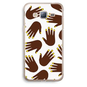 CaseCompany Hands dark: Samsung Galaxy J3 (2016) Transparant Hoesje