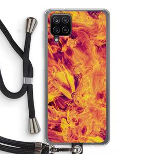 CaseCompany Eternal Fire: Samsung Galaxy A12 Transparant Hoesje met koord